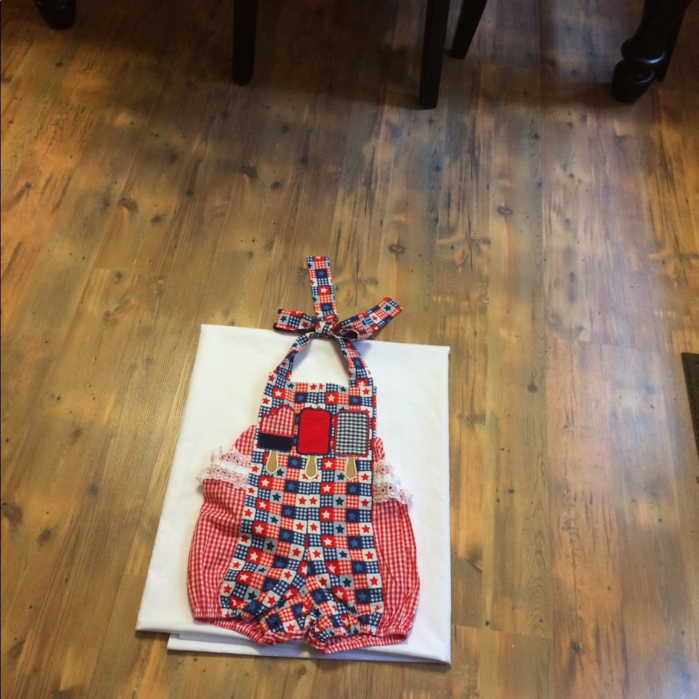 Red, white and blue romper